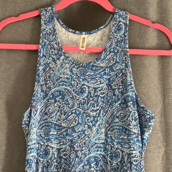 💥 Long blue paisley knit coverup dress sz Small - Picture 3 of 9